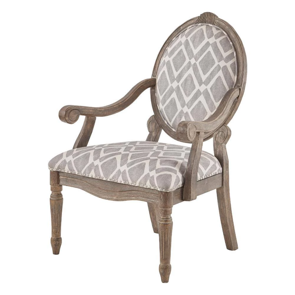 Cole Grey/White Exposed Wood Arm Accent Chair by Madison Park 4 Cole Grey/White Exposed Wood Arm Accent Chair by Madison Park - Image 2
