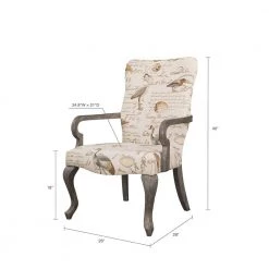 Joni Ivory Multi Goose Neck Arm Chair by Madison Park -DealsProLounger Store ivory multi madison park accent chairs fpf18 0020 44 1000