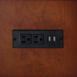 19 in. Khaki Brown Teri Tufted Nailheadttrim Storage Ottoman Bench with Charging Station by ORE International -DealsProLounger Store khaki brown ore international dining benches hb4849 44 1000