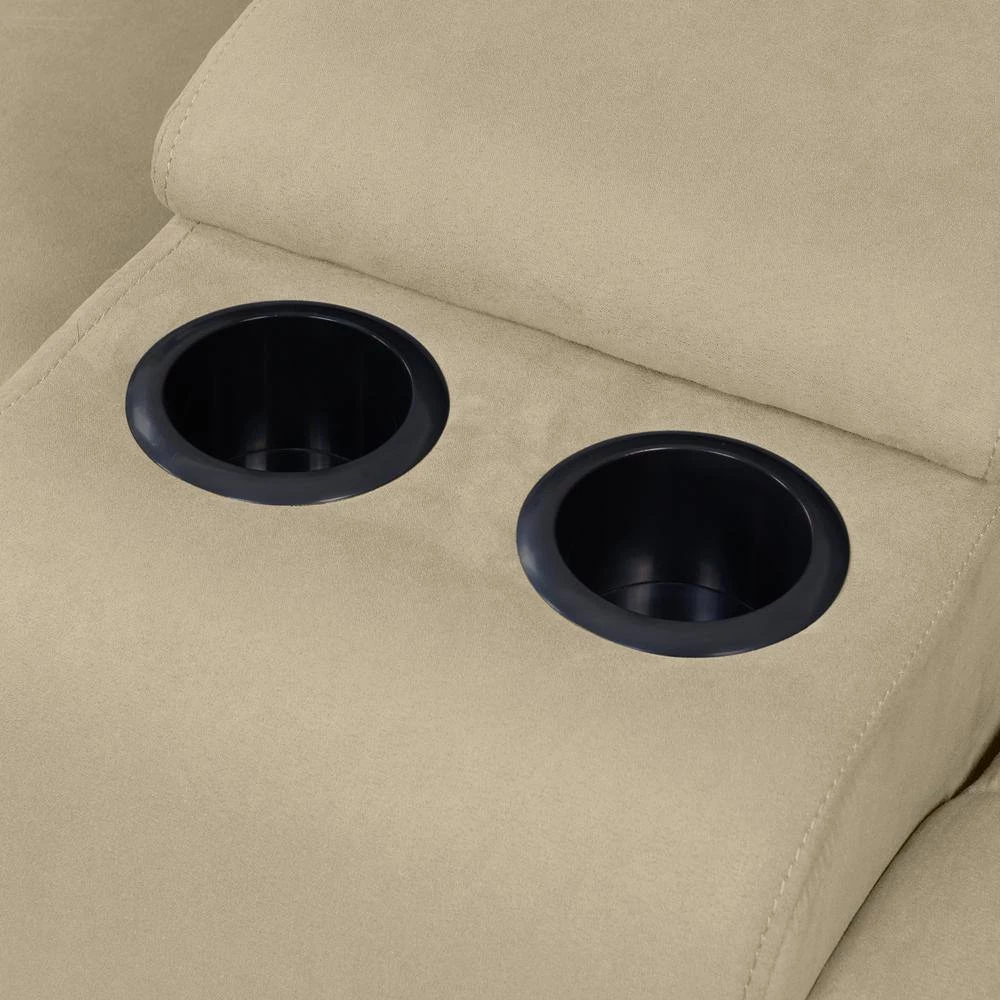 70 in. Khaki Tufted Polyester 2-Seater Reclining Loveseat with Cupholders by ProLounger 12 70 in. Khaki Tufted Polyester 2-Seater Reclining Loveseat with Cupholders by ProLounger - Image 10