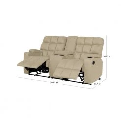 70 in. Khaki Tufted Polyester 2-Seater Reclining Loveseat with Cupholders by ProLounger 18 70 in. Khaki Tufted Polyester 2-Seater Reclining Loveseat with Cupholders by ProLounger -DealsProLounger Store khaki prolounger loveseats rcl16 aaa82 2sc 40 1000