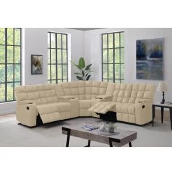 7-Piece Khaki Microfiber 5-Seater Curved Power Reclining Sectional Sofa with Storage Consoles by ProLounger 25 7-Piece Khaki Microfiber 5-Seater Curved Power Reclining Sectional Sofa with Storage Consoles by ProLounger -DealsProLounger Store khaki prolounger sectional sofas a149600 31 1000