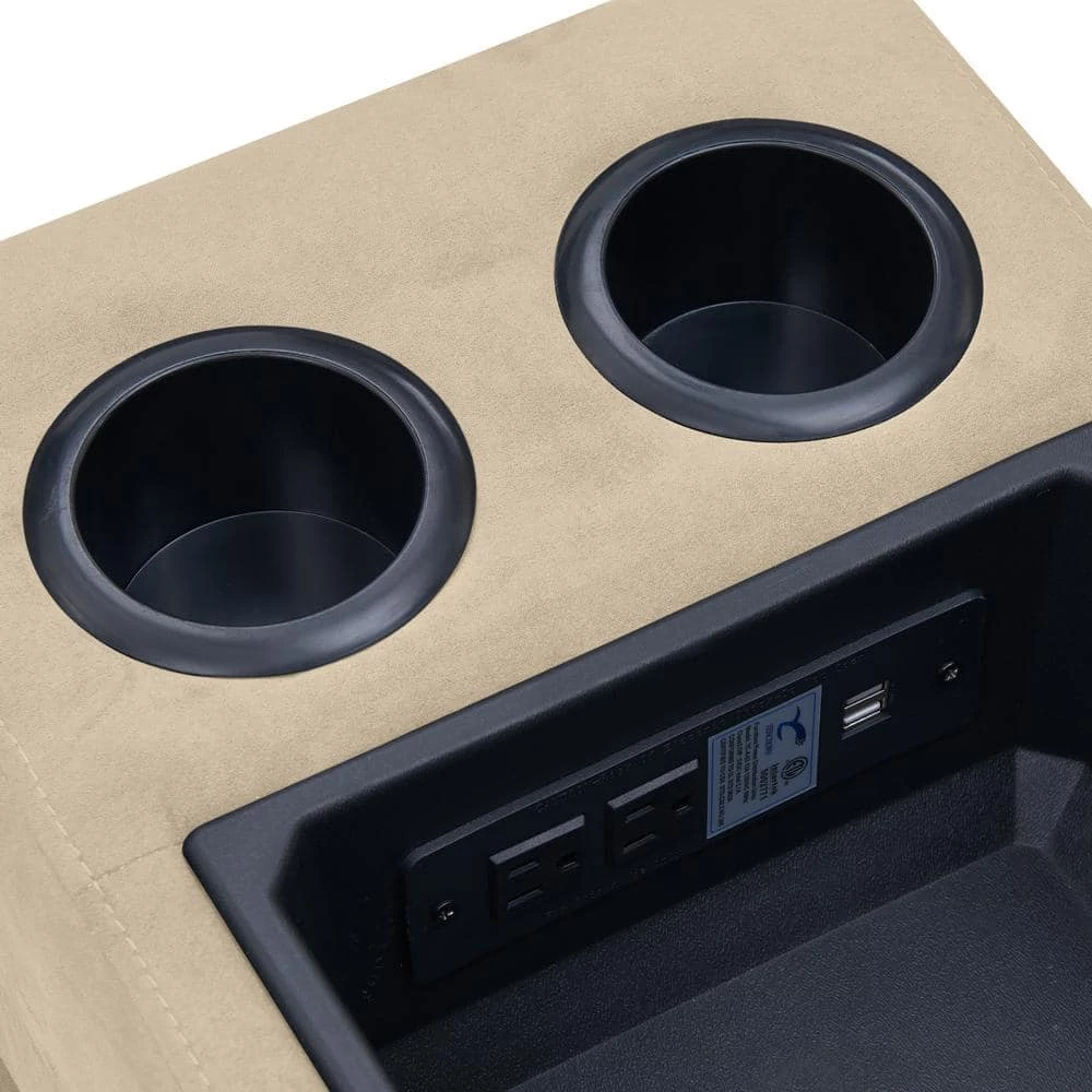 7-Piece Khaki Microfiber 5-Seater Curved Power Reclining Sectional Sofa with Storage Consoles by ProLounger 13 7-Piece Khaki Microfiber 5-Seater Curved Power Reclining Sectional Sofa with Storage Consoles by ProLounger - Image 11