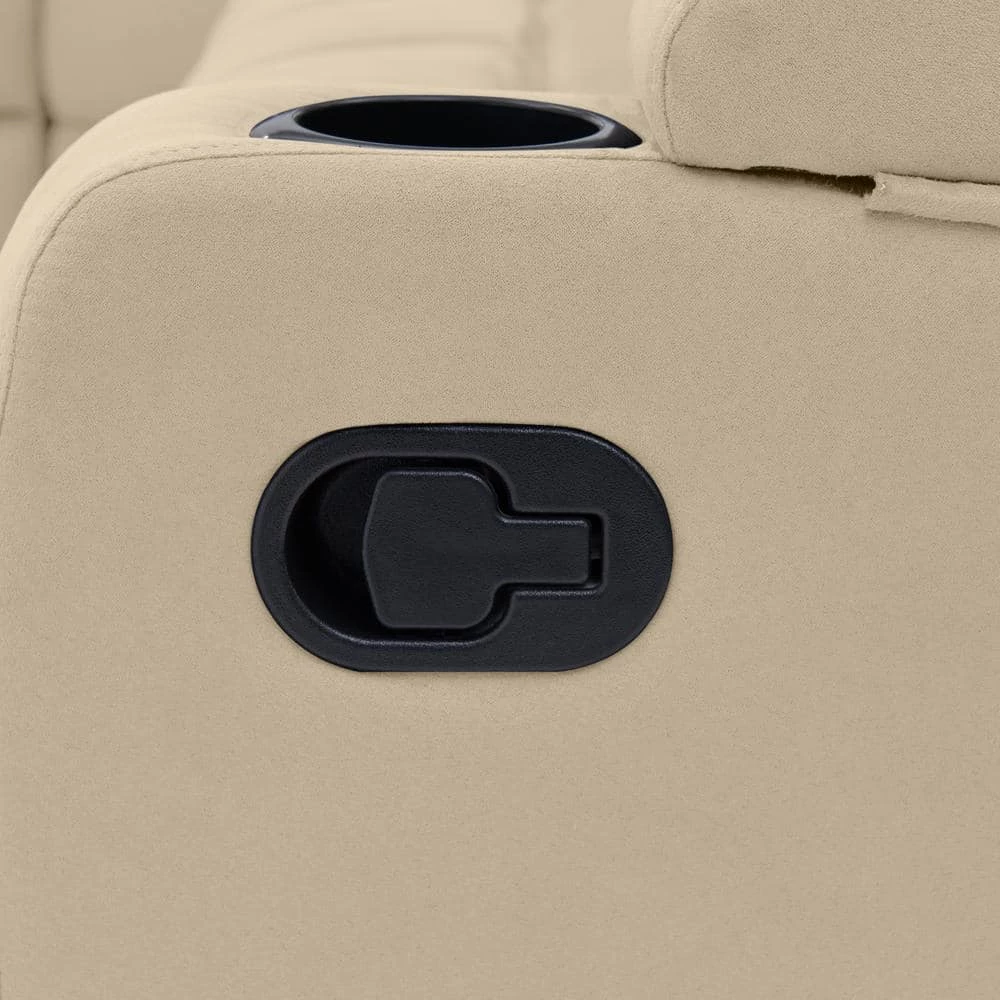 7-Piece Khaki Microfiber 5-Seater Curved Power Reclining Sectional Sofa with Storage Consoles by ProLounger 12 7-Piece Khaki Microfiber 5-Seater Curved Power Reclining Sectional Sofa with Storage Consoles by ProLounger - Image 10