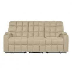 3-Seat Khaki Microfiber Wall Hugger Storage Reclining Sofa by ProLounger -DealsProLounger Store khaki prolounger sofas couches rcl16 aaa82 3s 4f 1000