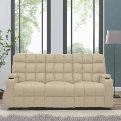 3-Seat Khaki Microfiber Wall Hugger Storage Reclining Sofa by ProLounger -DealsProLounger Store khaki prolounger sofas couches rcl16 aaa82 3s c3 1000