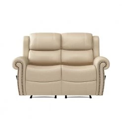 60.5 in. Distressed Latte Tan Polyester 2-Seater Reclining Loveseat with Nailheads by ProLounger -DealsProLounger Store latte tan prolounger loveseats rcl60 nks85 2s c3 1000