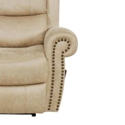 Distressed Latte Tan Faux Leather 4-Seat Rolled Arm Wall Hugger Recliner Sofa by ProLounger 23 Distressed Latte Tan Faux Leather 4-Seat Rolled Arm Wall Hugger Recliner Sofa by ProLounger -DealsProLounger Store latte tan prolounger sofas couches rcl60 nks85 4s 1f 1000