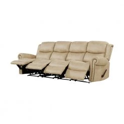 Distressed Latte Tan Faux Leather 4-Seat Rolled Arm Wall Hugger Recliner Sofa by ProLounger 17 Distressed Latte Tan Faux Leather 4-Seat Rolled Arm Wall Hugger Recliner Sofa by ProLounger -DealsProLounger Store latte tan prolounger sofas couches rcl60 nks85 4s 40 1000