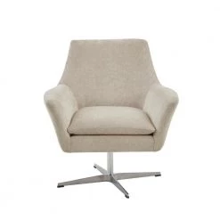 Carwyn Light Taupe Removable Cushion Track Arm Swivel Chair by Madison Park