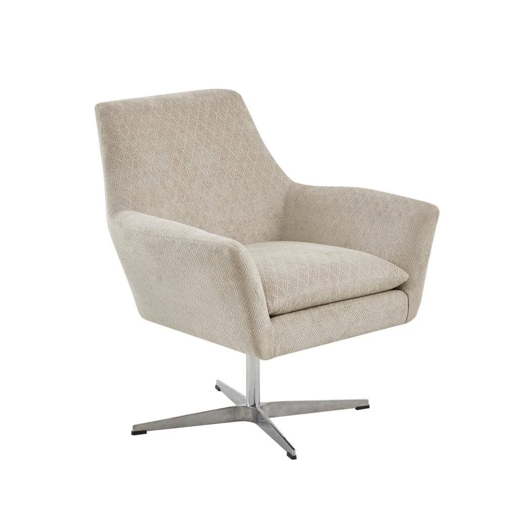 Carwyn Light Taupe Removable Cushion Track Arm Swivel Chair by Madison Park 4 Carwyn Light Taupe Removable Cushion Track Arm Swivel Chair by Madison Park - Image 2