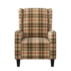 Mocha Plaid Velvet Fabric Push Back Recliner Chair by ProLounger -DealsProLounger Store mocha plaid prolounger recliners a173990 c3 1000
