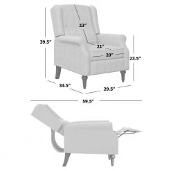 Multi Cream Botanical Floral Print Fabric Button Tufted Wingback Pushback Recliner by ProLounger -DealsProLounger Store multi cream botanical floral print prolounger recliners a191395 4f 1000