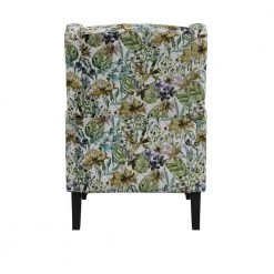 Multi Cream Botanical Floral Print Fabric Button Tufted Wingback Pushback Recliner by ProLounger -DealsProLounger Store multi cream botanical floral print prolounger recliners a191395 66 1000