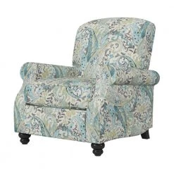 Multi Sky Blue Paisley Fabric 3-Position Push Back Recliner by ProLounger 19 Multi Sky Blue Paisley Fabric 3-Position Push Back Recliner by ProLounger -DealsProLounger Store multi sky blue paisley prolounger recliners a150019 4f 1000