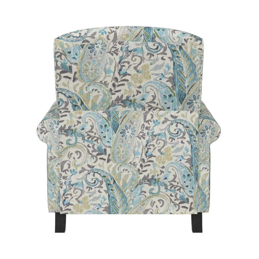 Multi Sky Blue Paisley Fabric 3-Position Push Back Recliner by ProLounger 6 Multi Sky Blue Paisley Fabric 3-Position Push Back Recliner by ProLounger - Image 4