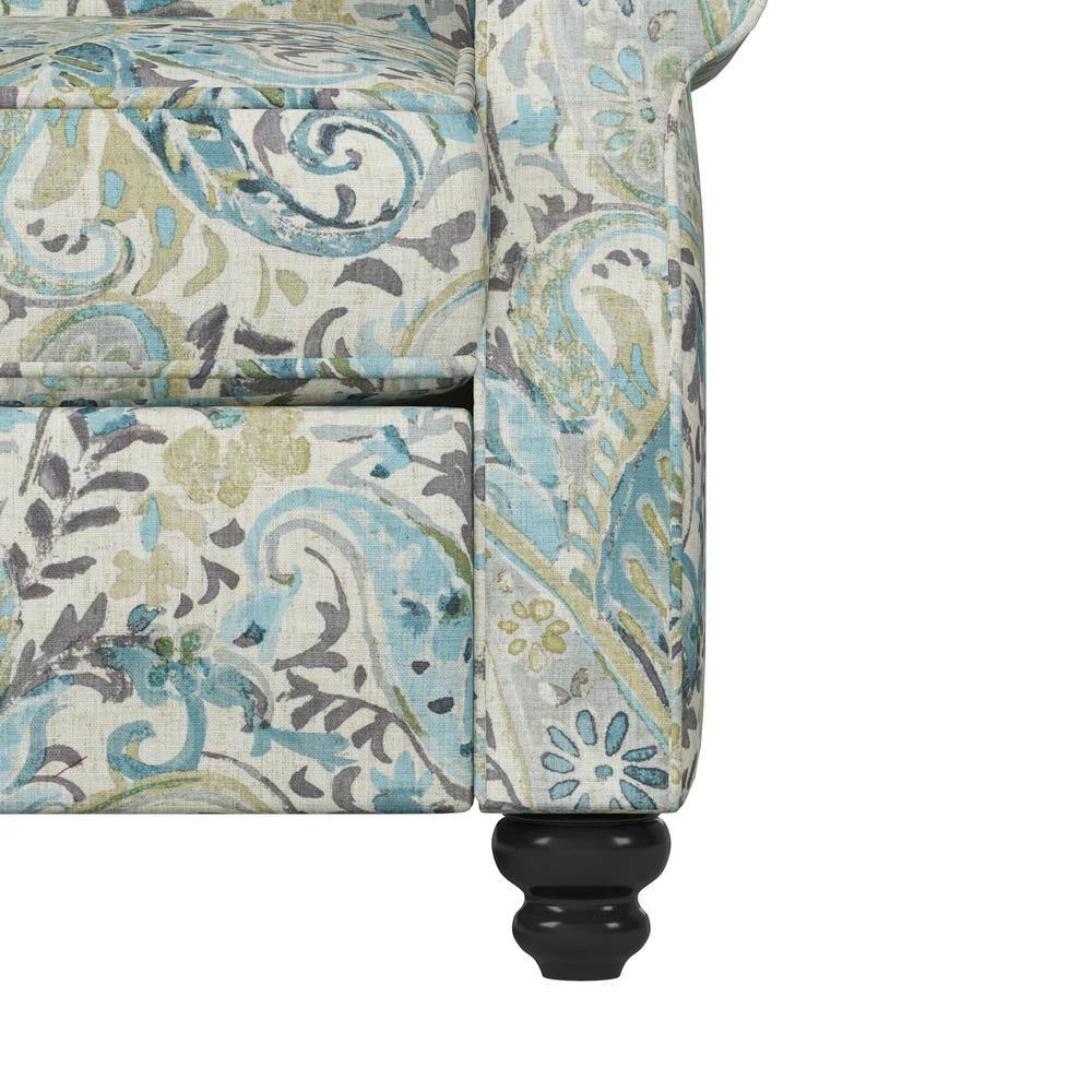 Multi Sky Blue Paisley Fabric 3-Position Push Back Recliner by ProLounger 12 Multi Sky Blue Paisley Fabric 3-Position Push Back Recliner by ProLounger - Image 10
