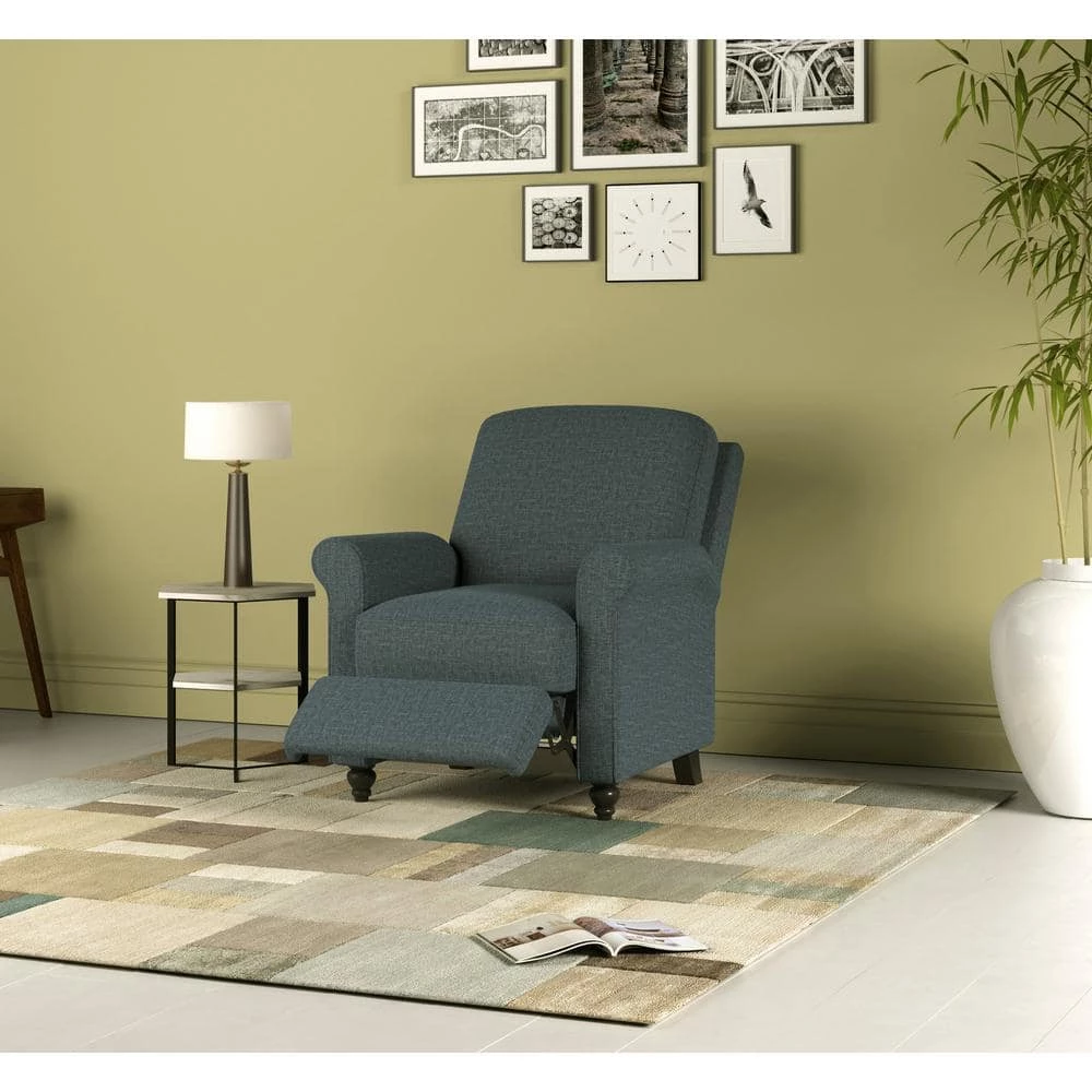 Push Back Multi-warp Caribbean Blue Chenille Recliner Chair by ProLounger 15 Push Back Multi-warp Caribbean Blue Chenille Recliner Chair by ProLounger - Image 13