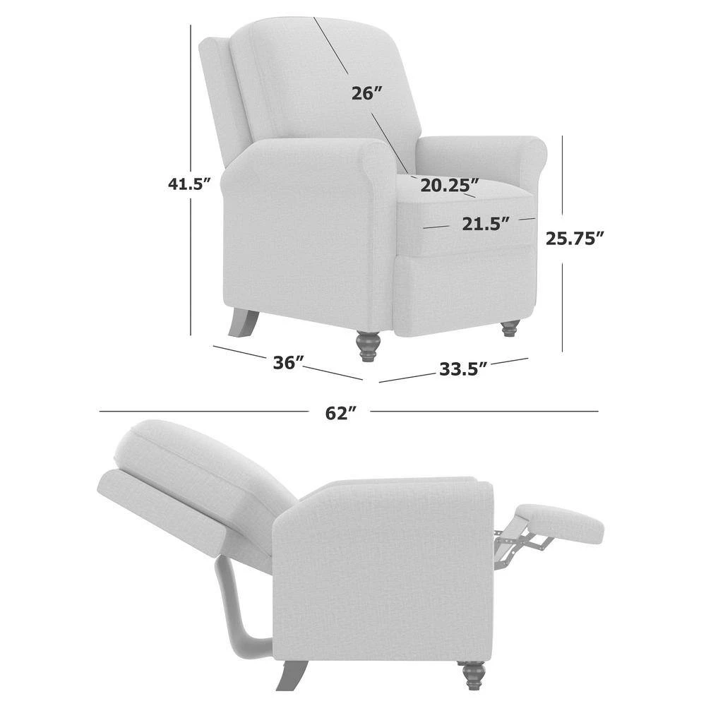 Push Back Multi-warp Caribbean Blue Chenille Recliner Chair by ProLounger 14 Push Back Multi-warp Caribbean Blue Chenille Recliner Chair by ProLounger - Image 12