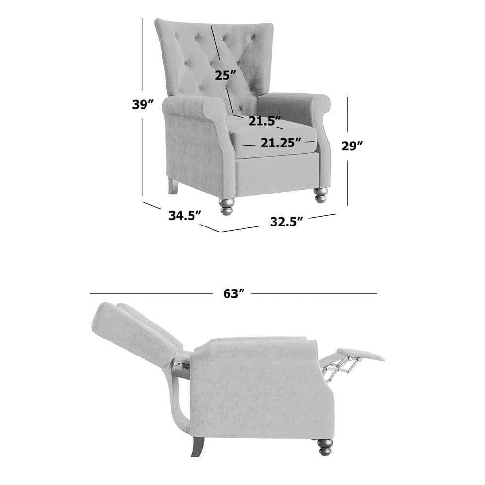 Mustard Gold Velvet Push Back Recliner by ProLounger 9 Mustard Gold Velvet Push Back Recliner by ProLounger - Image 7