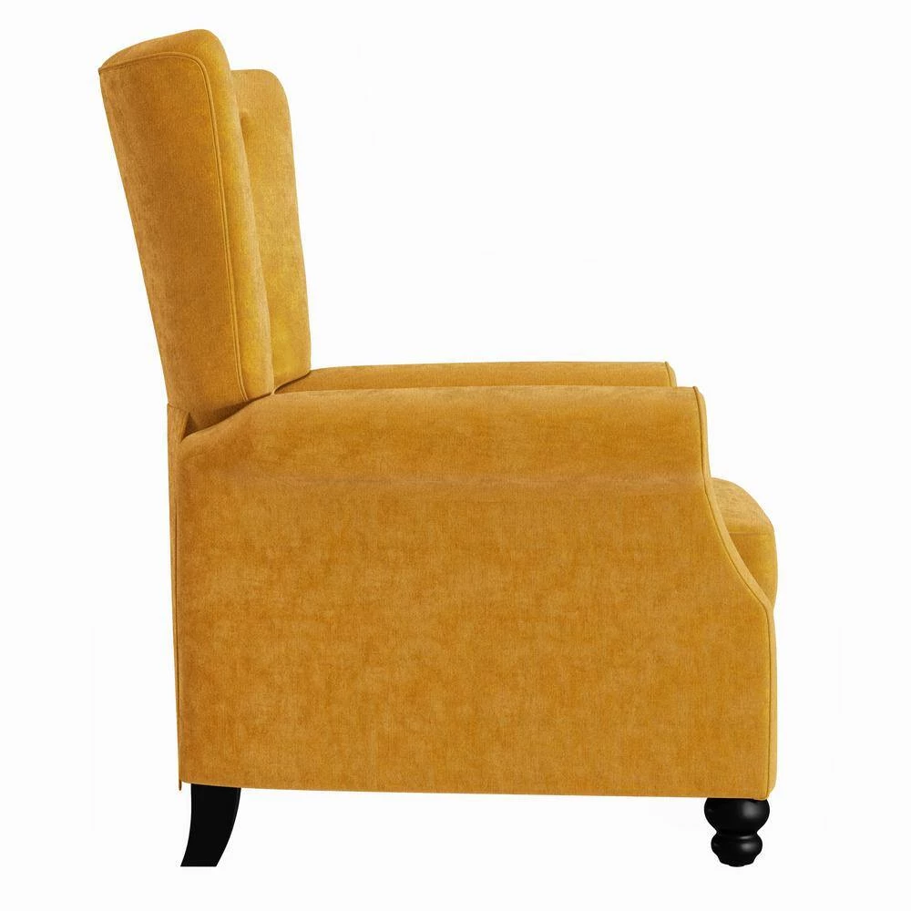 Mustard Gold Velvet Push Back Recliner by ProLounger 4 Mustard Gold Velvet Push Back Recliner by ProLounger - Image 2