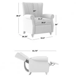 Mustard Yellow Linen Pushback Channel-Tufted 3-Position Recliner Chair by ProLounger -DealsProLounger Store mustard yellow linen prolounger recliners a183987 4f 1000