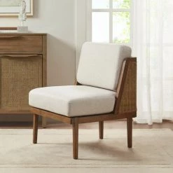 Bailey Natural Removable Cushion Armless Accent Side Chair by Madison Park -DealsProLounger Store natural madison park accent chairs mp100 1037 31 1000