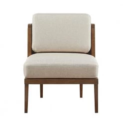 Bailey Natural Removable Cushion Armless Accent Side Chair by Madison Park