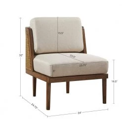 Bailey Natural Removable Cushion Armless Accent Side Chair by Madison Park -DealsProLounger Store natural madison park accent chairs mp100 1037 fa 1000
