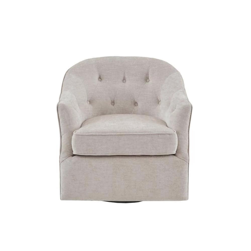 Gayla Natural Button Tufed Back Swivel Chair by Madison Park 3 Gayla Natural Button Tufed Back Swivel Chair by Madison Park