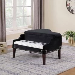 21 in. Navy Blue Grand Piano Silver Nailheads Storage Ottoman by ORE International 11 21 in. Navy Blue Grand Piano Silver Nailheads Storage Ottoman by ORE International -DealsProLounger Store navy blue ore international ottomans hb4838 31 1000