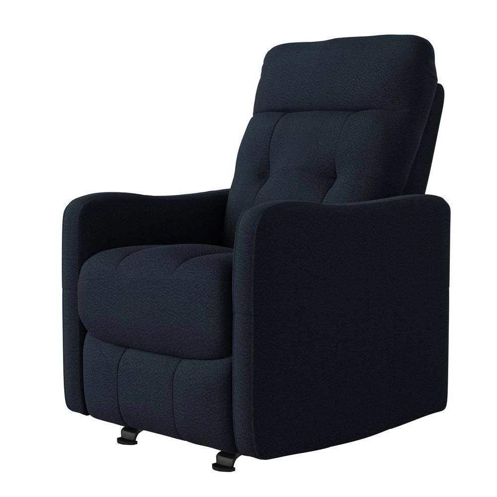 Navy Blue Velour-Like Fabric Rocker Recliner Chair with Tufted Back by ProLounger 5 Navy Blue Velour-Like Fabric Rocker Recliner Chair with Tufted Back by ProLounger - Image 3