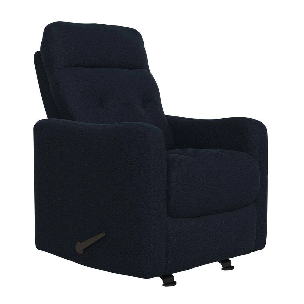 Navy Blue Velour-Like Fabric Rocker Recliner Chair with Tufted Back by ProLounger 12 Navy Blue Velour-Like Fabric Rocker Recliner Chair with Tufted Back by ProLounger - Image 10