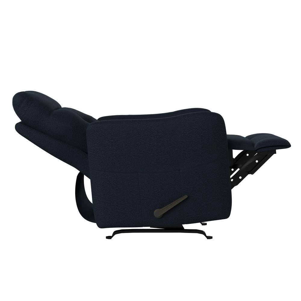 Navy Blue Velour-Like Fabric Rocker Recliner Chair with Tufted Back by ProLounger 8 Navy Blue Velour-Like Fabric Rocker Recliner Chair with Tufted Back by ProLounger - Image 6