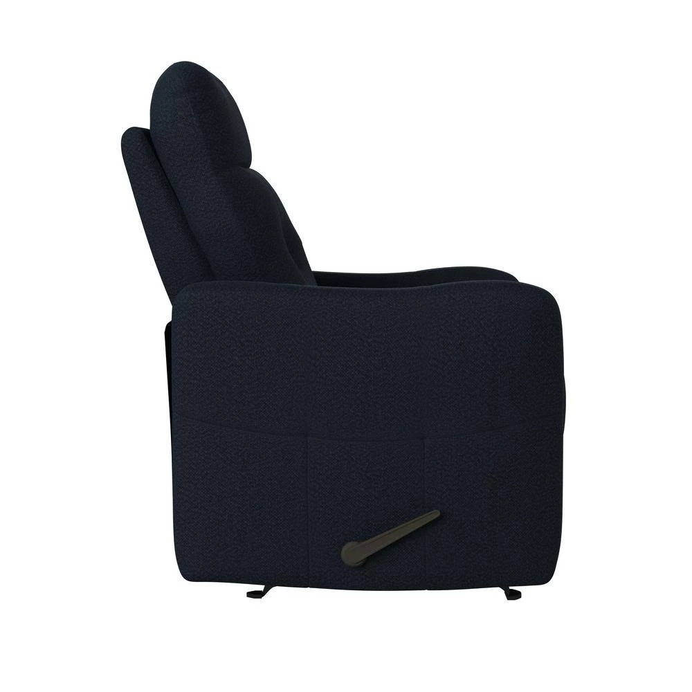 Navy Blue Velour-Like Fabric Rocker Recliner Chair with Tufted Back by ProLounger 4 Navy Blue Velour-Like Fabric Rocker Recliner Chair with Tufted Back by ProLounger - Image 2