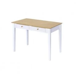 19.5 in. x 30 in. 2-Drawer Oak Top Cottage White Writing Desk by ORE International