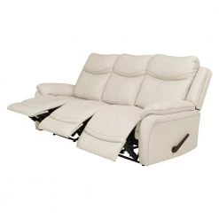 86.5 in. Off-White Polyester 3-Seater Lawson Reclining Sofa with Flared Arms by ProLounger -DealsProLounger Store off white almond prolounger sofas couches rcl59 kzs28 3s 1d 1000