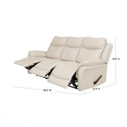 86.5 in. Off-White Polyester 3-Seater Lawson Reclining Sofa with Flared Arms by ProLounger -DealsProLounger Store off white almond prolounger sofas couches rcl59 kzs28 3s 40 1000