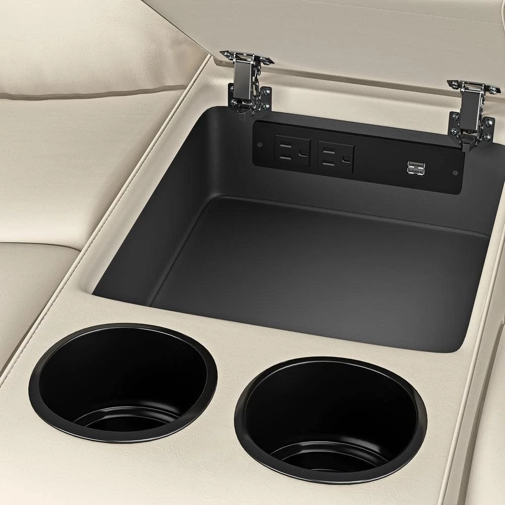 Off-White Almond Tuff Stuff Fabric 3-Seat Recliner Sofa with 2-Storage Consoles and USB Ports by ProLounger 8 Off-White Almond Tuff Stuff Fabric 3-Seat Recliner Sofa with 2-Storage Consoles and USB Ports by ProLounger - Image 6