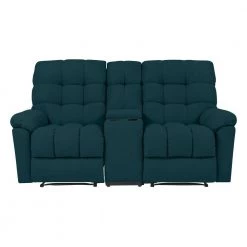 72 in. Peacock Blue Plush Low-Pile Velour Solid Fabric 2-Seat Wall Hugger Loveseat with Reclining Cupholders Storage by ProLounger -DealsProLounger Store peacock blue plush low pile velour prolounger loveseats a180023 4f 1000