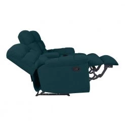 72 in. Peacock Blue Plush Low-Pile Velour Solid Fabric 2-Seat Wall Hugger Loveseat with Reclining Cupholders Storage by ProLounger -DealsProLounger Store peacock blue plush low pile velour prolounger loveseats a180023 77 1000