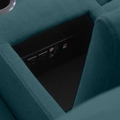 72 in. Peacock Blue Plush Low-Pile Velour Solid Fabric 2-Seat Wall Hugger Loveseat with Reclining Cupholders Storage by ProLounger -DealsProLounger Store peacock blue plush low pile velour prolounger loveseats a180023 fa 1000