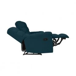 80.5 in. Peacock Blue Plush Low-Pile Velour Solid Fabric 3-Seat Tufted Wall Hugger Sofa with Reclining by ProLounger -DealsProLounger Store peacock blue plush low pile velour prolounger sofas couches a180030 77 1000