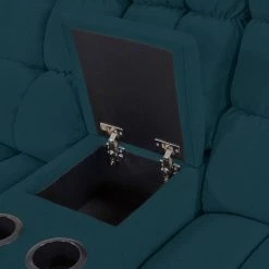 104.5 in. Peacock Blue Plush Low-Pile Velour Solid Fabric 3-Seat Wall Hugger Sofa with Reclining Cupholders Storage by ProLounger 26 104.5 in. Peacock Blue Plush Low-Pile Velour Solid Fabric 3-Seat Wall Hugger Sofa with Reclining Cupholders Storage by ProLounger -DealsProLounger Store peacock blue plush low pile velour prolounger sofas couches a180047 76 1000