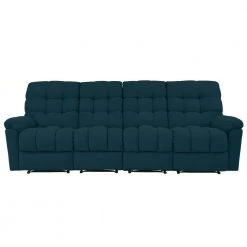 101 in. Peacock Blue Plush Low-Pile Velour Solid Fabric 4-Seat Tufted Wall Hugger Sofa with Reclining by ProLounger -DealsProLounger Store peacock blue plush low pile velour prolounger sofas couches a180054 4f 1000