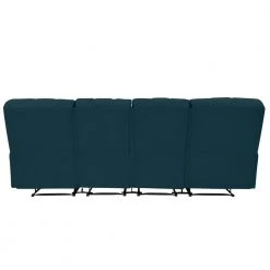 101 in. Peacock Blue Plush Low-Pile Velour Solid Fabric 4-Seat Tufted Wall Hugger Sofa with Reclining by ProLounger -DealsProLounger Store peacock blue plush low pile velour prolounger sofas couches a180054 66 1000