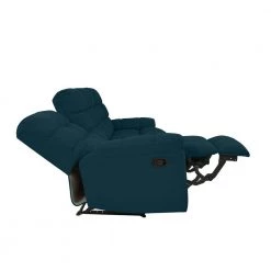 101 in. Peacock Blue Plush Low-Pile Velour Solid Fabric 4-Seat Tufted Wall Hugger Sofa with Reclining by ProLounger -DealsProLounger Store peacock blue plush low pile velour prolounger sofas couches a180054 77 1000
