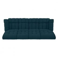 101 in. Peacock Blue Plush Low-Pile Velour Solid Fabric 4-Seat Tufted Wall Hugger Sofa with Reclining by ProLounger -DealsProLounger Store peacock blue plush low pile velour prolounger sofas couches a180054 a0 1000