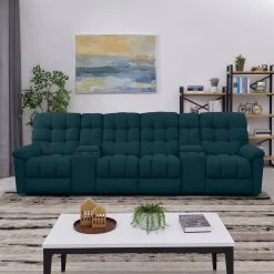 125 in. Peacock Blue Plush Low-Pile Velour Solid Fabric 4-Seat Tufted Wall Hugger Sofa with Reclining Cupholders Storage by ProLounger 29 125 in. Peacock Blue Plush Low-Pile Velour Solid Fabric 4-Seat Tufted Wall Hugger Sofa with Reclining Cupholders Storage by ProLounger -DealsProLounger Store peacock blue plush low pile velour prolounger sofas couches a180061 31 1000