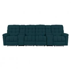 125 in. Peacock Blue Plush Low-Pile Velour Solid Fabric 4-Seat Tufted Wall Hugger Sofa with Reclining Cupholders Storage by ProLounger 24 125 in. Peacock Blue Plush Low-Pile Velour Solid Fabric 4-Seat Tufted Wall Hugger Sofa with Reclining Cupholders Storage by ProLounger -DealsProLounger Store peacock blue plush low pile velour prolounger sofas couches a180061 4f 1000